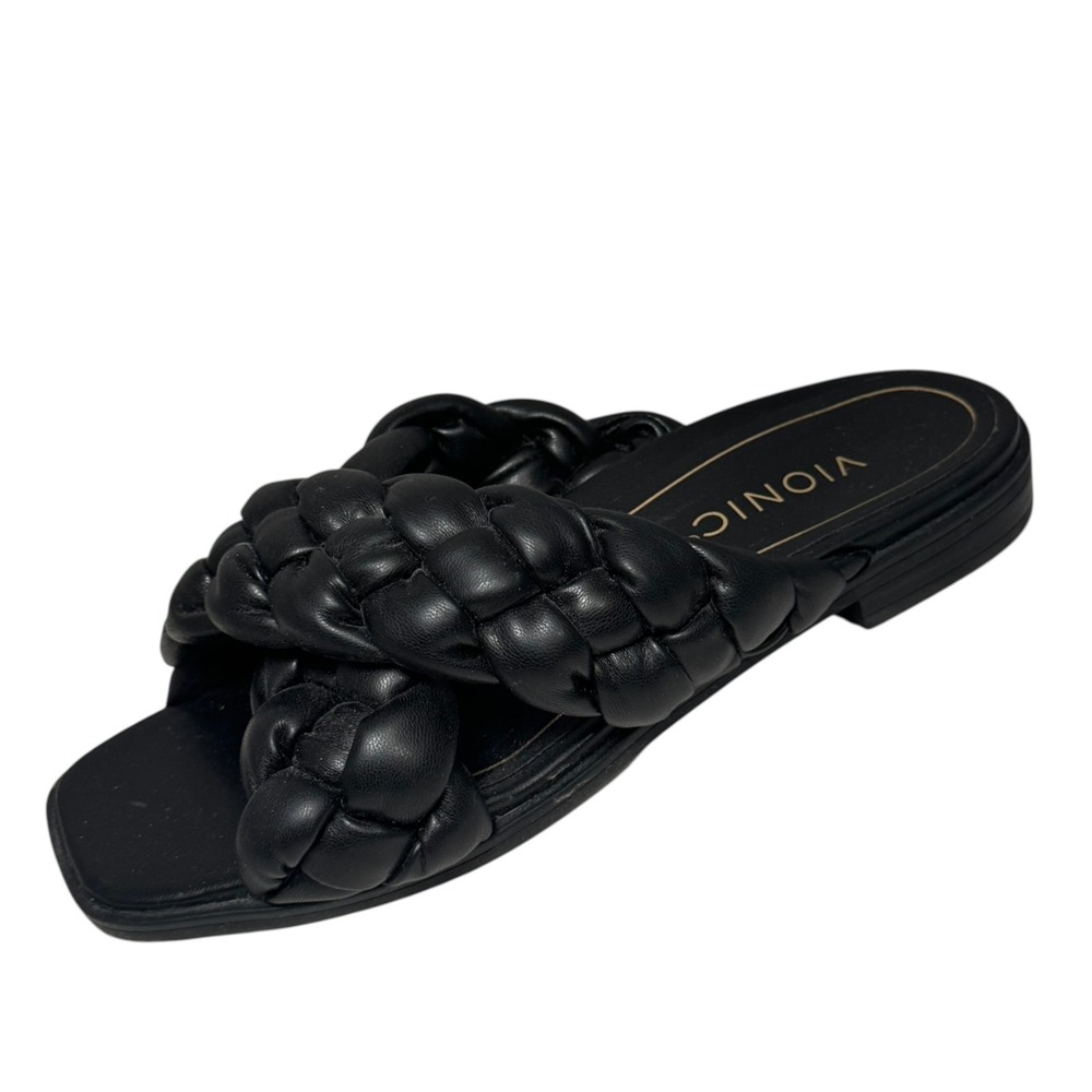 Vionic Kalina Women's Slide Braided Sandals Black 6.5 Medium‎ EUC